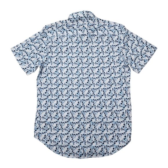 Robert Graham Skull NWT Blue Shortsleeve Button Shirt Small - Picture 4 of 6